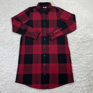 Faherty Dress Womens M Red Orchard House Plaid Legend‎ Sweater Dress Button Up